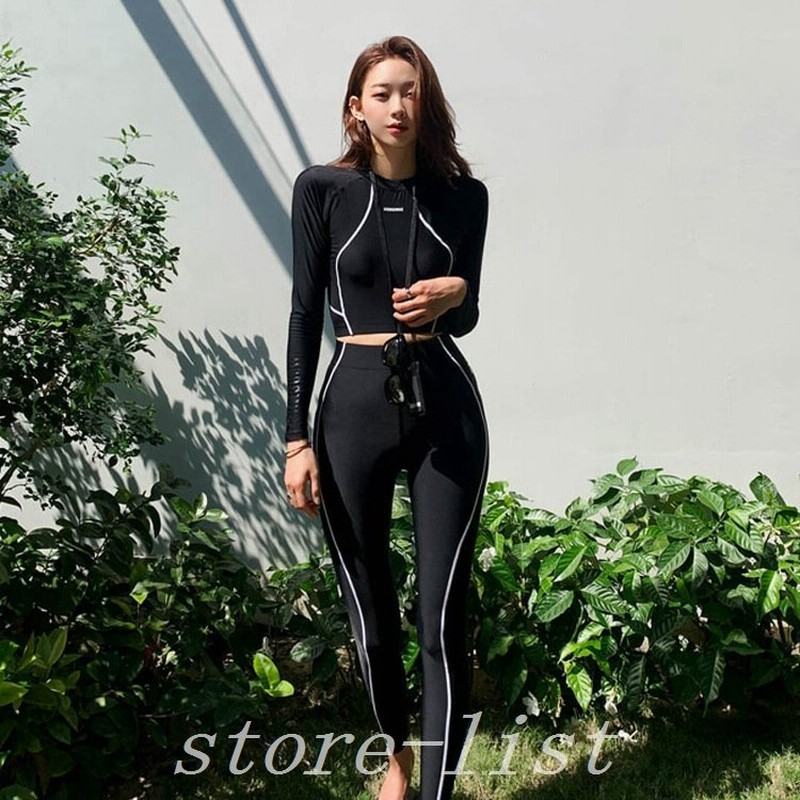 新作体型カバー水着レディースラッシュガード2点セットフィットネス水着かわいいタンクトップレギンス長袖ラッシュパーカー 通販 Lineポイント最大0 5 Get Lineショッピング