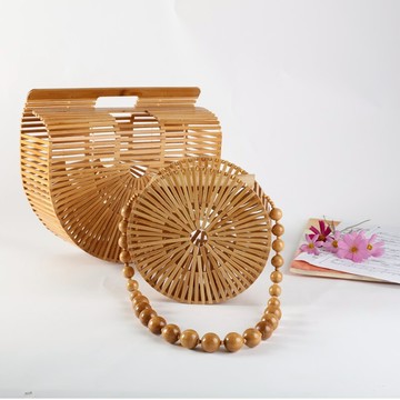 竹籃包ins同款竹編包包女手提包明星同款chic包包鏤空沙灘包度假