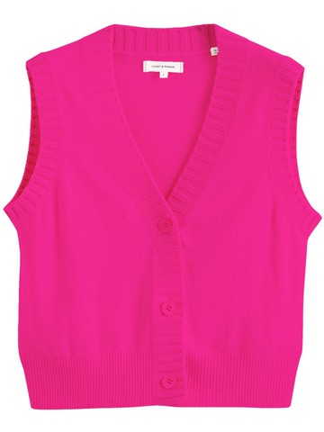 Chinti & Parker - V-neck wool vest - women - Wool/Cashmere - XL - Pink