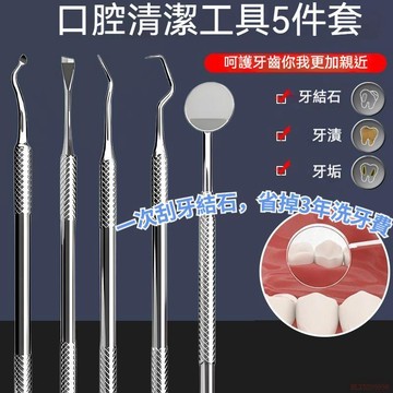 桃園出貨✨牙結石去除工具牙科工具牙齒清潔剔牙掏牙結石除牙垢工具全套 清潔工具 家用 套裝款