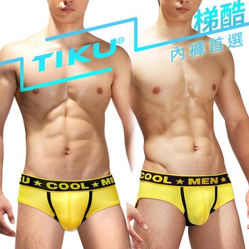 TIKU 梯酷 - 活力馬卡龍 竹纖維透氣超彈 三角男內褲 -黃 (YN1233)