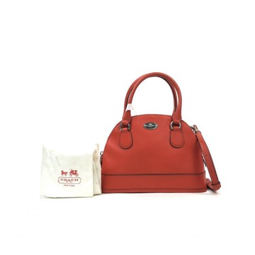 coach紅色皮革肩揹手提包