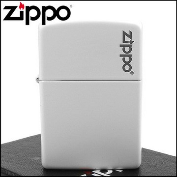 【ZIPPO】美系~LOGO字樣打火機~(寬)White Matte白色烤漆