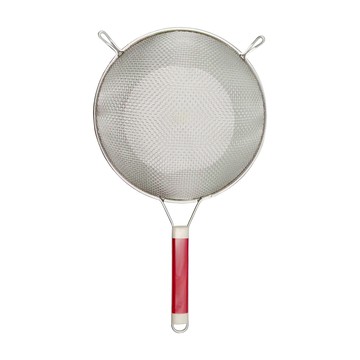 豐饌 雙層過濾網 紅柄 23cm #304不鏽鋼材質  1支