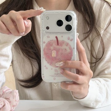 韓系ins風鎏金碎花蘋果屋兔子適用iPhone17promax蘋果14手機殼16