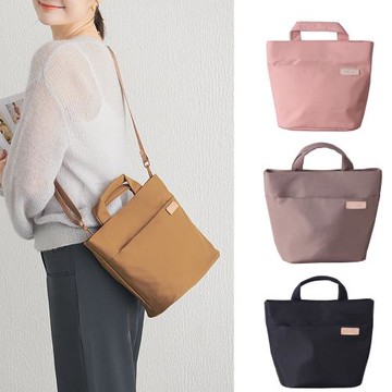 Jpqueen 素面繽紛尼龍手提斜背包側肩包(4色可選)