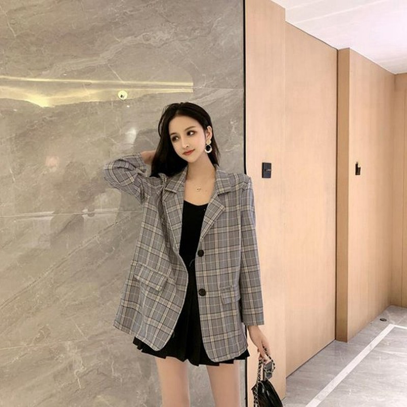 テーラードジャケット レディース 長袖 アウター 春 ファッション チェック柄 大人 おしゃれ きれいめ スーツジャケット カジュアル コーデ 秋 通販 Lineポイント最大0 5 Get Lineショッピング