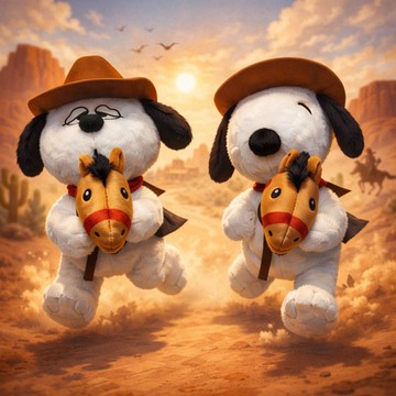 騎小馬 歐拉夫馬年玩偶 馬年史努比玩偶 snoopy Olaf 牛仔