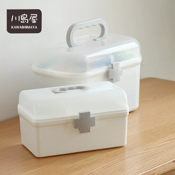 升級大容量 分層收納藥箱【川島屋】台灣現貨 雙層醫藥箱 藥盒 急救箱 醫療箱 藥箱 保健箱 家用小藥箱 雙層醫藥箱 急救
