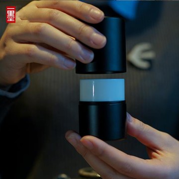 茶葉罐創意個性小隨身便捷主人杯陶瓷茶杯鈦鋁合金茶罐密封金屬罐