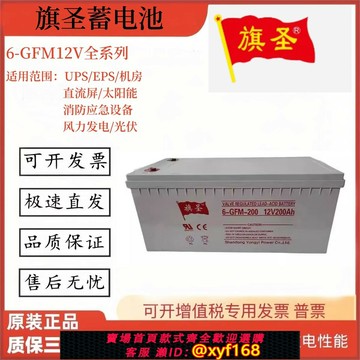 {可打統編 最低價}旗圣膠體蓄電池12V200AH光伏太陽能100風電65路燈消防船舶用