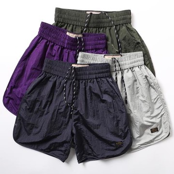 拳擊褲型！美式尼龍運動寬松蘿卜短褲男生跑步籃球休閑透氣五分褲