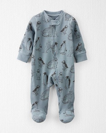 Baby Organic Cotton Arctic Print Waffle Knit Sleep & Play