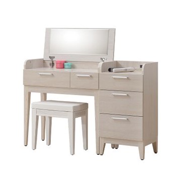 唯熙傢俱-白辰鋼刷白3.8尺化妝台