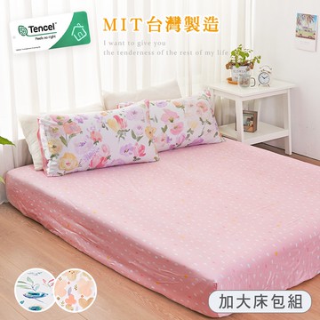 【沐眠家居】台灣製 100%純天絲 40支/200織 加大床包枕套組(多款任選) 親膚涼感 萊賽爾纖維