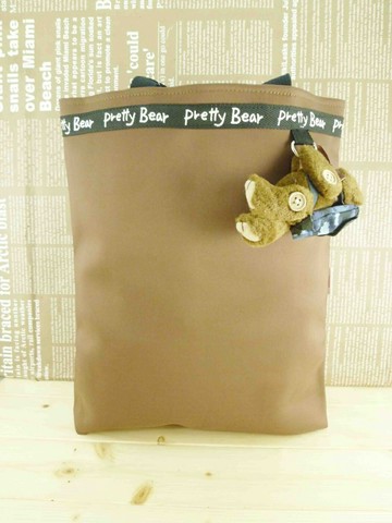 【震撼精品百貨】泰迪熊 Pretty Bear 提袋附熊玩偶- 咖啡色 (L) 震撼日式精品百貨
