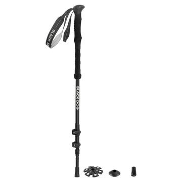 BLACK DOG 黑狗 啟山鋁合金速鎖登山杖 base-6 附保護套 + 泥托 + 雪欄  夜幕黑  1個  135 x 5.5 x 4cm