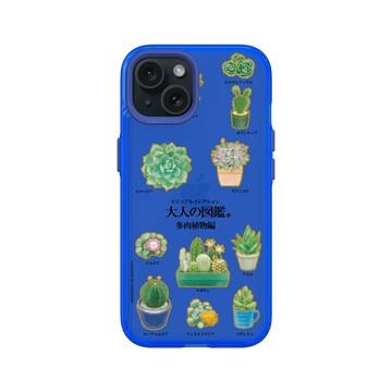 iPhone 15 Clear 激光藍 - 大人の図鑑 - 多肉植物編