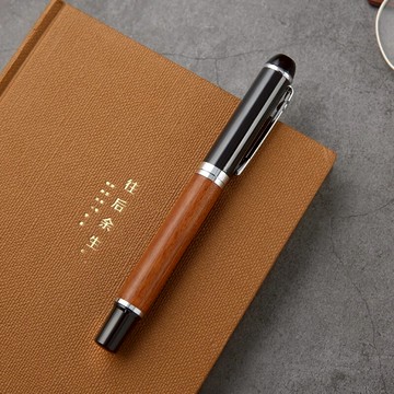 紅木質簽字筆 精美創意黑檀木制中性筆水筆金屬高端筆學生用diy刻字 高檔商務男士女士企業公司禮品定制logo
