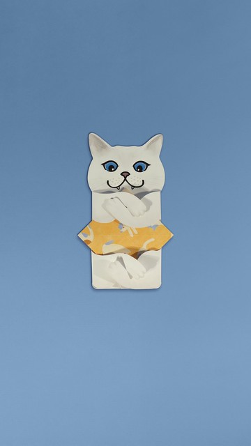 Meowmentos PawMark 心意咭 - White Cat (黃色) #21