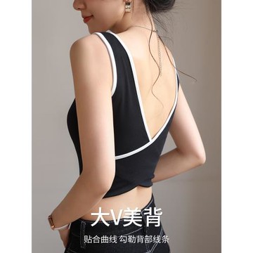 交叉美背內衣2025新款帶胸墊文胸一體內搭吊帶背心夏季外穿上衣女