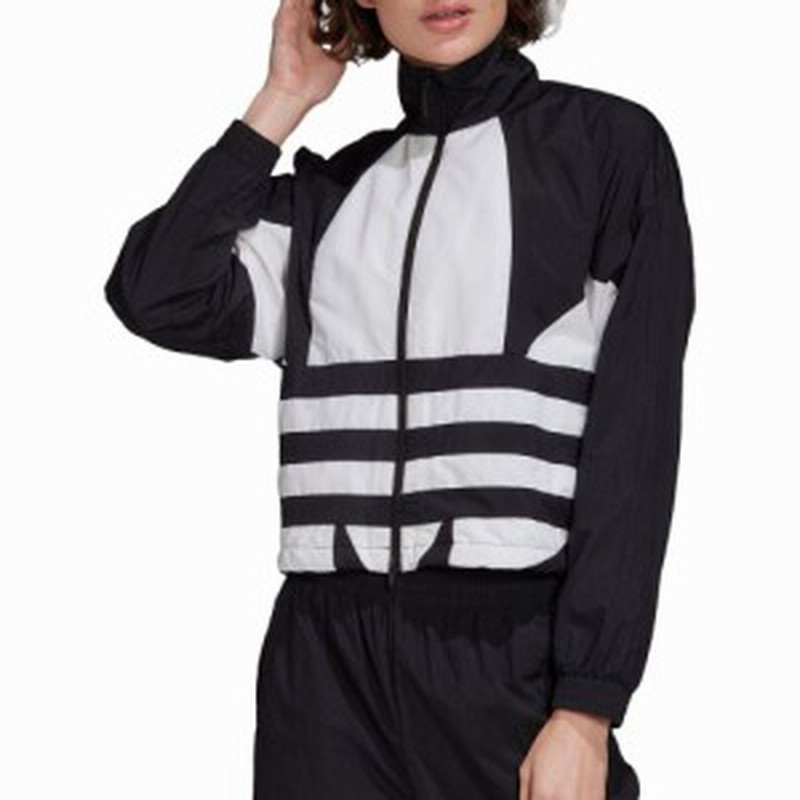 アディダス Adidas レディース ジャージ アウター Originals Large Logo Woven Track Jacket Black White 通販 Lineポイント最大1 0 Get Lineショッピング