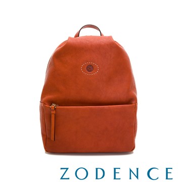 ZODENCE HAN義大利植鞣革後背包-大 橘紅