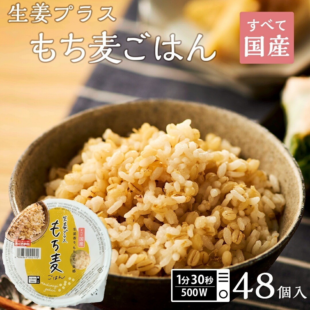 パックご飯 生姜プラスもち麦ごはん 48個セット 160g 米 お米 こめ 安い おこめ レトルト食品 レトルト ご飯パック ごはん レンジ 雑穀米 雑穀 もち麦 無添加 国産 ギフト おくさま印