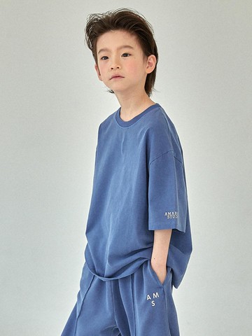 Oversized Pigment Cotton T-shirt [BLUE] (S-JM)
