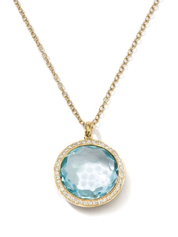 IPPOLITA - 18kt yellow gold Lollipop® medium pendant necklace - women - Blue Topaz/18kt Gold - One Size