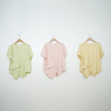 【Dailo】假兩件造型半背心短袖上衣 粉 綠 黃 (魅力商品)