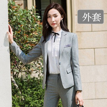 OL修身西裝領長袖秋冬基本款西裝外套/上班/通勤/OL[8X104-PF]灰姑娘