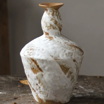 KUIBAO 快豹生活 Oan 侘寂復古裝飾花瓶  16 x 16 x 23cm  G2  白色 + 棕色