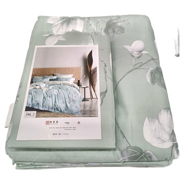 Prawear 巴麗維亞 石墨烯萊賽爾天絲兩用被床包組 1組  被子 + 床罩 + 枕套組  雙人  漫步時綠