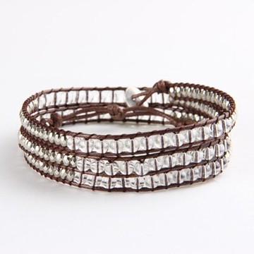 真皮手環 纏繞水晶手鍊-時尚獨特亮眼氣質情人節生日禮物女飾品73jz52【獨家進口】【米蘭精品】