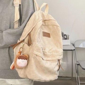 後背包💕 高颜值书包女潮牌高中大学生初中生大容量百搭简约尼龙简约双肩包