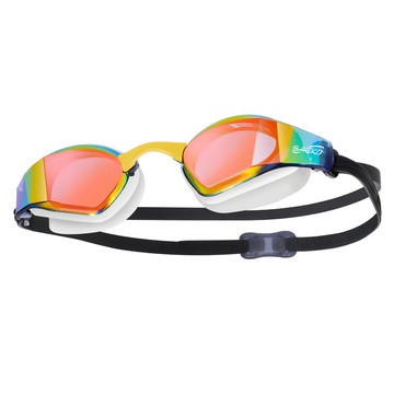 SAEKO 鍍膜三鐵廣角泳鏡 鑽石切割防霧 台灣製  黑黃  不適用  1個