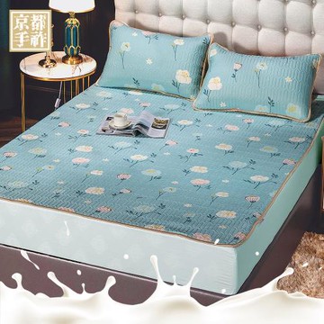 【京都手祚】花意冰絲涼感乳膠涼墊三件組(雙人&加大 均一價/冰涼墊/涼感墊/乳膠墊)