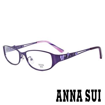 【ANNA SUI】安娜蘇 香氛花園簡約花瓣光學眼鏡(啞光深紫) AS171-742