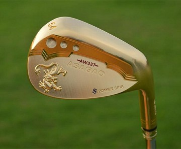 日本ASAGAO AW337挖起桿沙桿S18軟鐵鍛造24K黃金電鍍