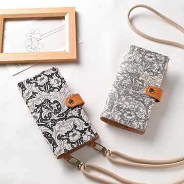 威廉莫里斯真皮手帳型手機殼 矢車菊 附背帶 全型號 A302I