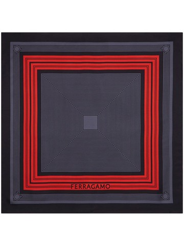 Ferragamo - geometric-print silk foulard - women - Silk - One Size - Black