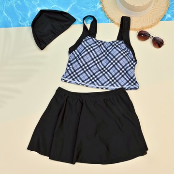 【廠商直送】YE581-大女三件式裙裝-格紋