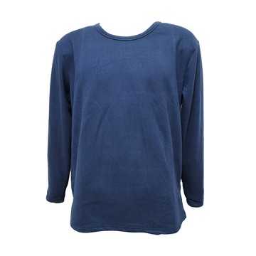 男羊毛蠶絲保暖衣-圓領-6861-丈青色-L號-2件