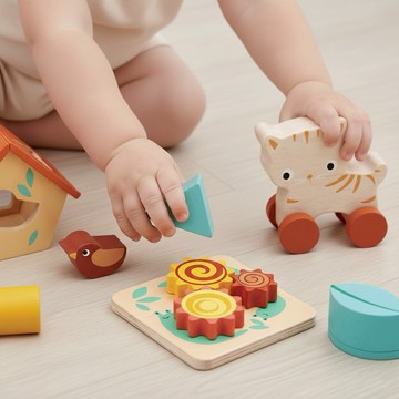 🚚快速出貨【美國 Mentari】感統木育啟蒙組(12個月)(木製玩具/感覺統合/幼兒啟蒙)