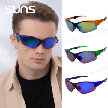 【SUNS】Polarized運動太陽眼鏡 經典流線型頂規偏光鏡片 防眩光/抗UV400/防撞擊 S206