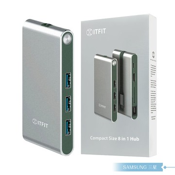Samsung三星 原廠公司貨 ITFIT Type C 8合1 多功能轉接器 ITAC17 (盒裝)
