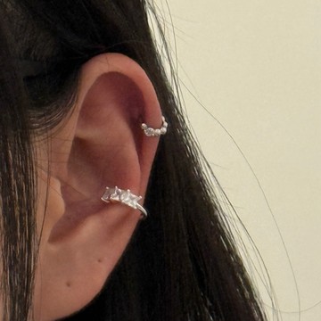 現貨｜s925純銀 小鑽圓珠迷你耳扣 耳骨環 迷你耳圈 (Puppeee) 單支 洗澡睡覺不用摘 D1603