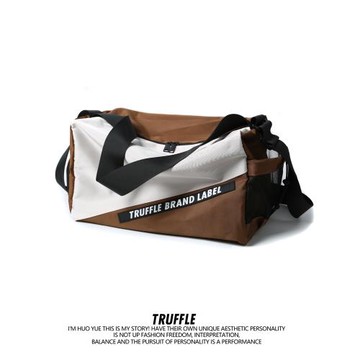 TRUFFLE輕便健身包女大容量單肩斜挎包男學生出行短途旅行包鞋倉
