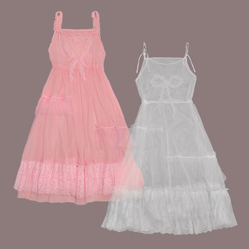 莓果雪芭蕾絲薄紗透視裙罩